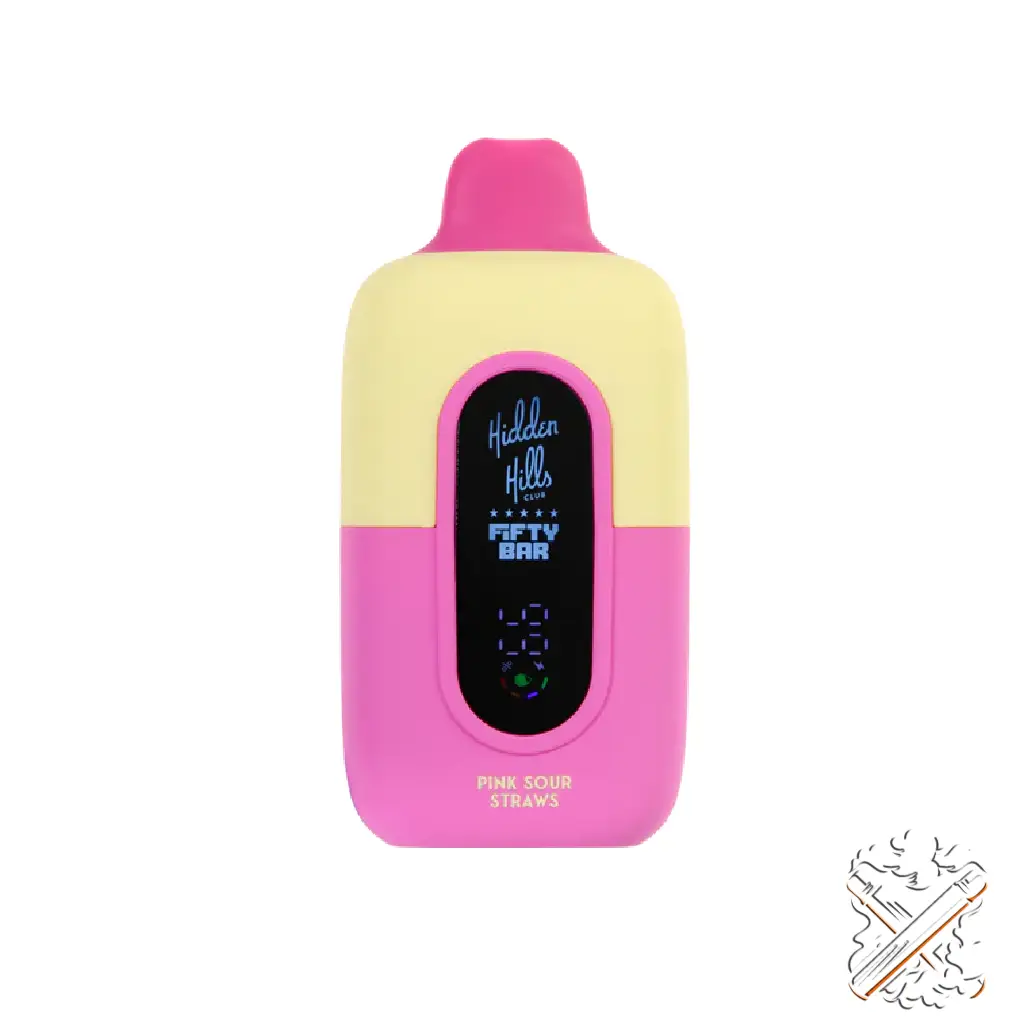 Pink Sour Straws - Hidden Hills x Fifty Bar 20k Puffs - Disposable Vape